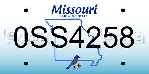 0SS4258 Missouri License Plate