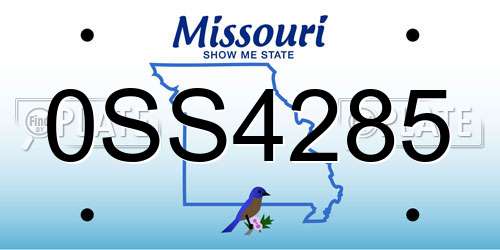 0SS4285 Missouri License Plate