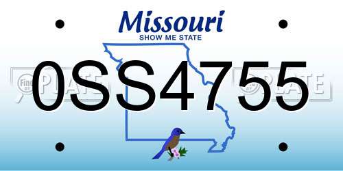 0SS4755 Missouri License Plate