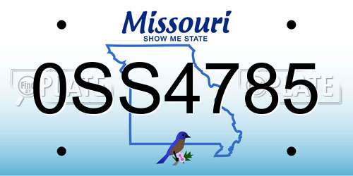 0SS4785 Missouri License Plate