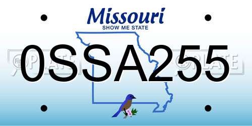 0SSA255 Missouri License Plate