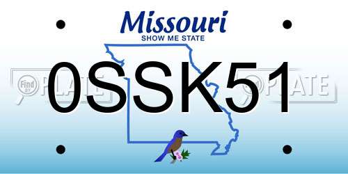 0SSK51 Missouri License Plate