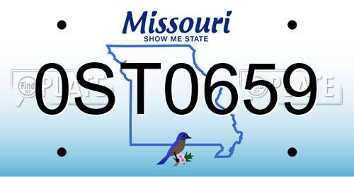 0ST0659 Missouri License Plate