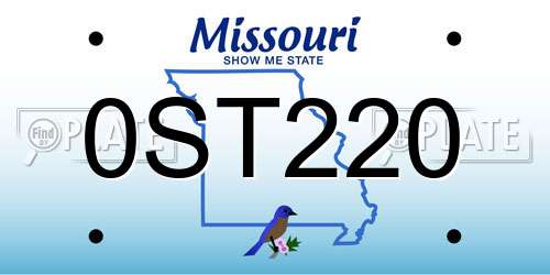 0ST220 Missouri License Plate