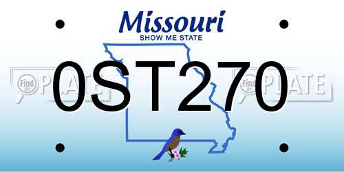 0ST270 Missouri License Plate
