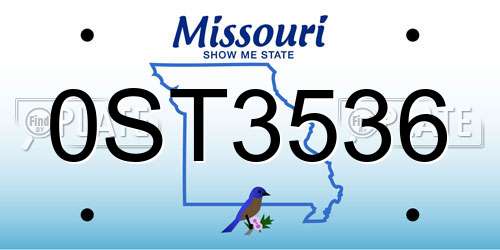 0ST3536 Missouri License Plate