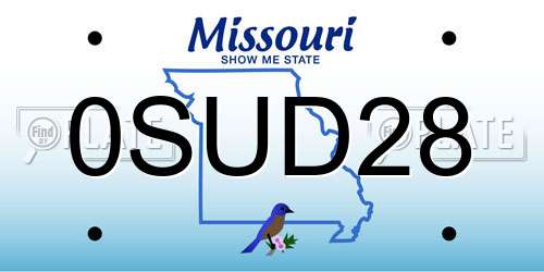 0SUD28 Missouri License Plate