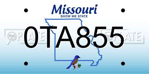 0TA855 Missouri License Plate