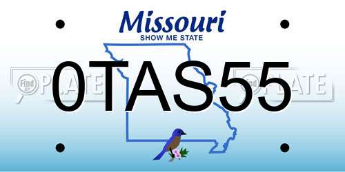 0TAS55 Missouri License Plate