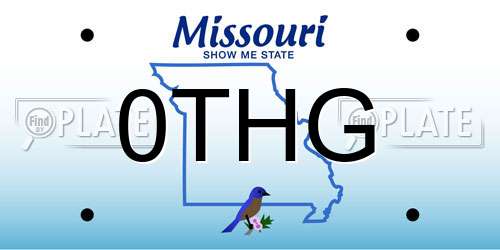 0THG Missouri License Plate