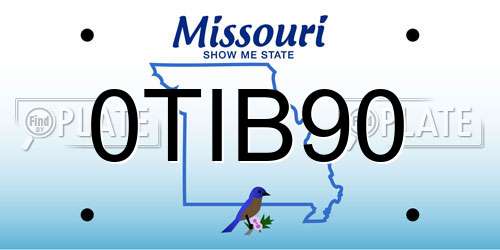 0TIB90 Missouri License Plate
