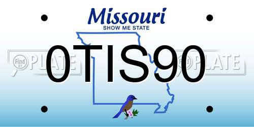 0TIS90 Missouri License Plate