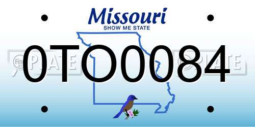 0TO0084 Missouri License Plate