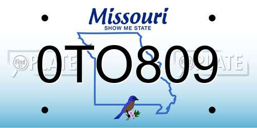 0TO809 Missouri License Plate