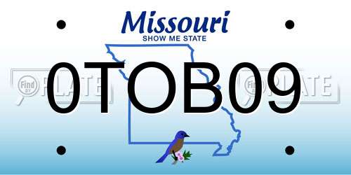 0TOB09 Missouri License Plate