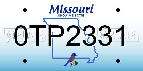 0TP2331 Missouri License Plate