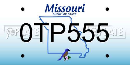 0TP555 Missouri License Plate