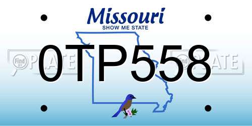 0TP558 Missouri License Plate