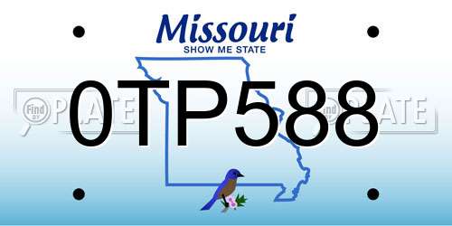 0TP588 Missouri License Plate