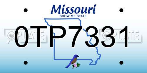 0TP7331 Missouri License Plate