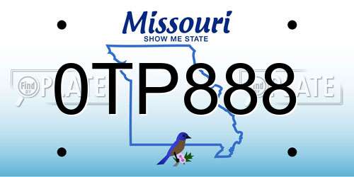 0TP888 Missouri License Plate