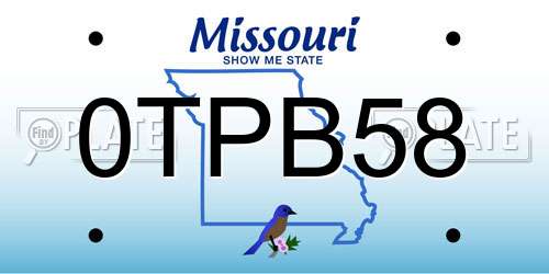0TPB58 Missouri License Plate