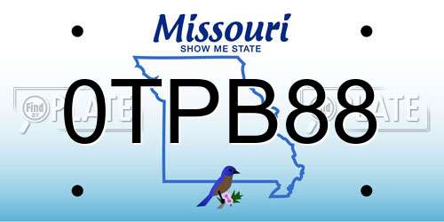 0TPB88 Missouri License Plate