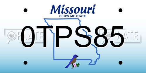 0TPS85 Missouri License Plate