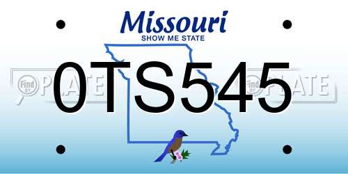 0TS545 Missouri License Plate