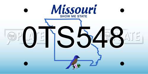 0TS548 Missouri License Plate