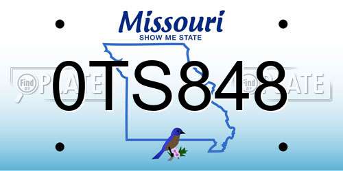 0TS848 Missouri License Plate