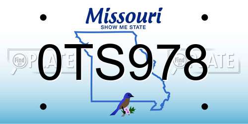 0TS978 Missouri License Plate
