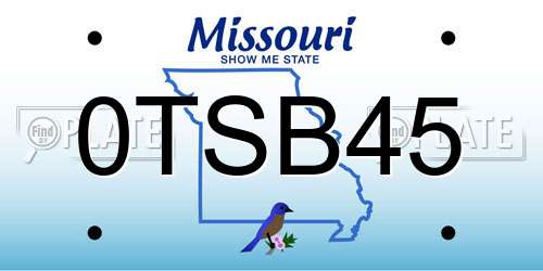 0TSB45 Missouri License Plate