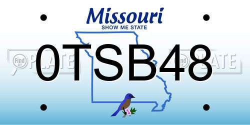 0TSB48 Missouri License Plate