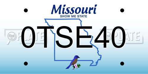 0TSE40 Missouri License Plate