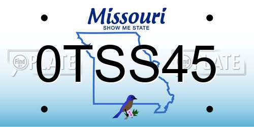 0TSS45 Missouri License Plate