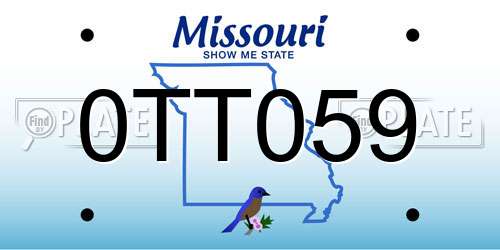 0TT059 Missouri License Plate