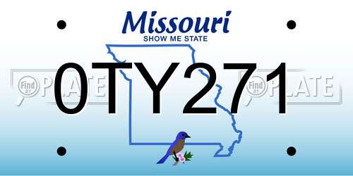 0TY271 Missouri License Plate