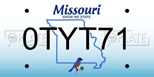 0TYT71 Missouri License Plate