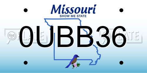 0UBB36 Missouri License Plate