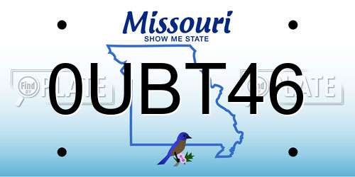 0UBT46 Missouri License Plate