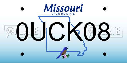 0UCK08 Missouri License Plate