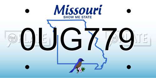 0UG779 Missouri License Plate