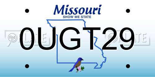 0UGT29 Missouri License Plate