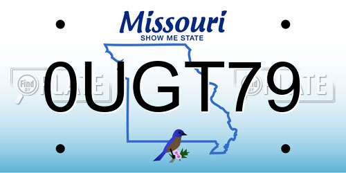 0UGT79 Missouri License Plate