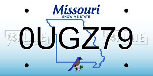 0UGZ79 Missouri License Plate