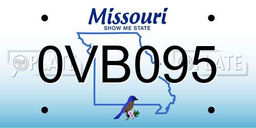 0VB095 Missouri License Plate