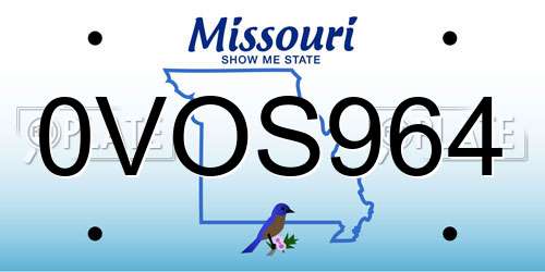 0VOS964 Missouri License Plate