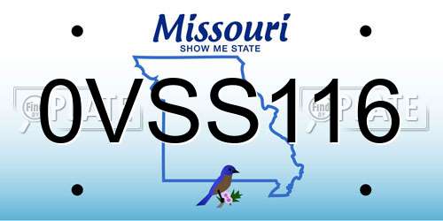 0VSS116 Missouri License Plate