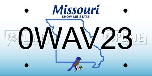 0WAV23 Missouri License Plate